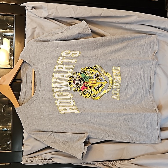 🌟3/$25🌟 Harry Potter Howgwarts Coat Of Arms Tshirt Size L Gray - Picture 1 of 4